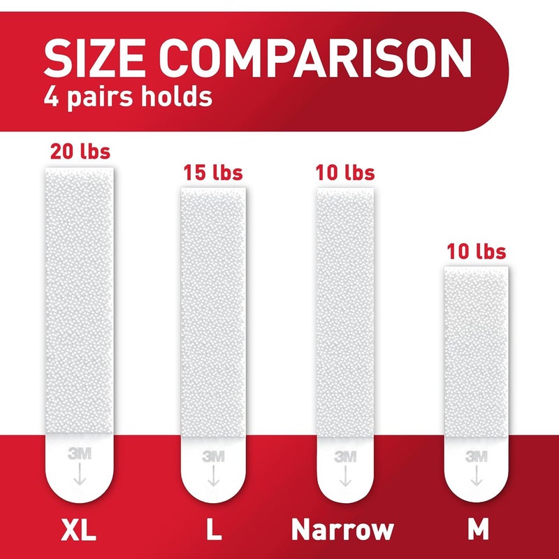 Command 10 lb Narrow Picture Hanging Strips 12 Pairs (24 Strips), Damage-Free Hanging Picture Hangers, No Tools Wall Hanging Strips for Christmas Decorations - Image 4